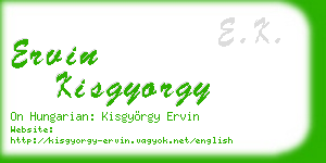 ervin kisgyorgy business card